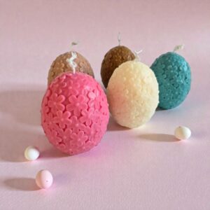 Αυγό με ανάγλυφα λουλούδια σε δυο μεγέθη