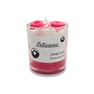 Κερί Σόγιας Λευκό-Ροζ με άρωμα Patisserie σε Γυάλινο Ποτήρι