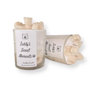 Κερί Σόγιας Teddy's Sweet Moments σε Γυάλινο Ποτήρι, άρωμα Μπισκότο