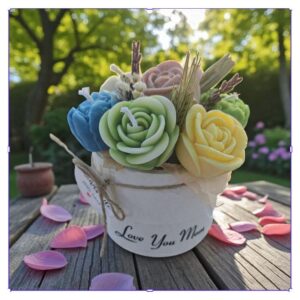 Κέρινη Σύνθεση παστέλ- Σε Κασπώ από πορσελάνη