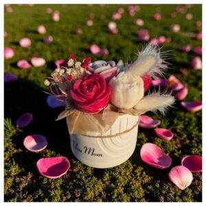 Κέρινη Σύνθεση κόκκινο/λευκό - Σε Κασπώ από πορσελάνη