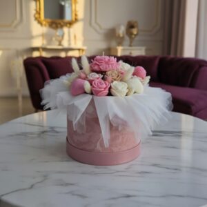 Luxury Κέρινη Σύνθεση σε Ροζ Κασπώ