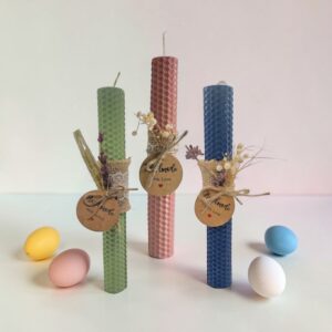 Λαμπάδα από μελισσοκέρι σε διάφορα χρώματα