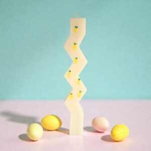 Λαμπάδα αρωματική ζικ-ζακ με Λεμόνια