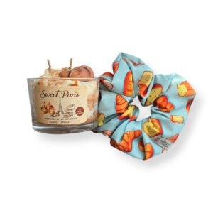 Σετ Αρωματικό κερί Sweet Paris & Scrunchie Κρουασάν
